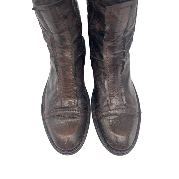 Boemos Women's Dark Brown Leather Knee-High Riding Boots Size 7.5 - Picture 4 of 10